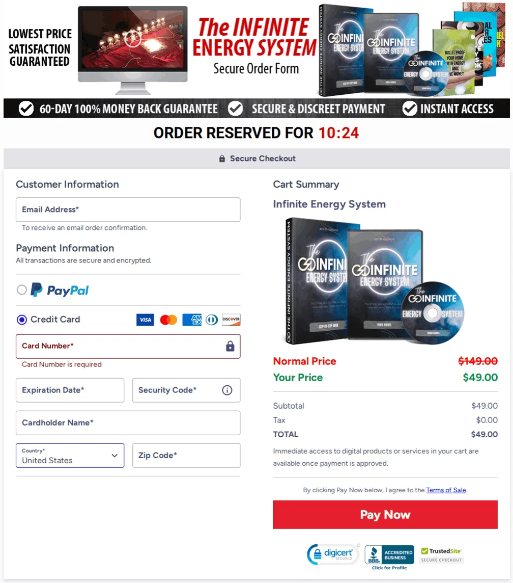 Infinite Energy System Reviews - Supplement Bottle